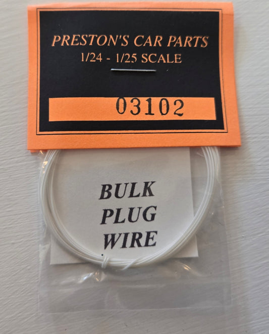 Preston's Car Parts 1/24- and 1/25-scale Spark Plug Wire - White